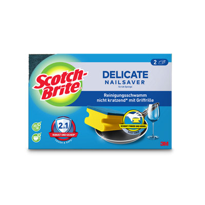 2 x 3M - ScotchBrite Delicate Scrub Sponge - 2 Sponge Pack - Non Scratch. - Image 3