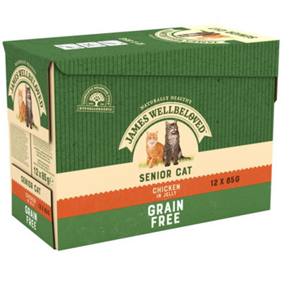 James Wellbeloved Grain Senior Cat Free Chicken In Jelly Pouches 85G