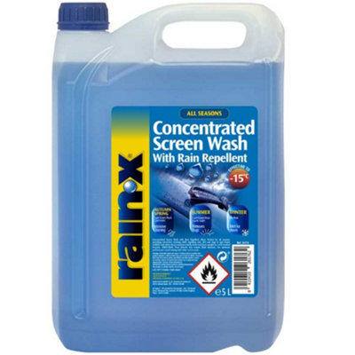  - Rain-X Concentrated Screen Wash With Rain Repellent -15C Improves Visibility 5L