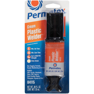 Permatex Plastic Weld High Strength Epoxy Plastic Glue Repair All Type Plastics 25Ml Cream