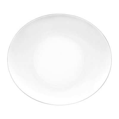 B&Q -  Prometeo Glass Dinner Plates27 X 24CmWhitePack Of 6