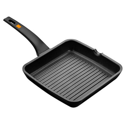 B&Q -  Efficient 28Cm X 28Cm Ribbed Grill Pan