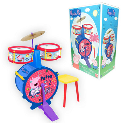 B&Q Peppa Pig Drum Set Musical Percussion Instrument Educational Toy
