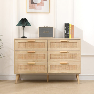 Furniturehmd Bedroom Chest Of DrawersRatten Storage Dresser Cabinet,sideboard For Living RoomBedroomHallway from B&Q