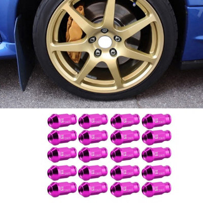 B&Q M12x1.5 Aluminum Nut For Car Tire Screw Racing Wheels Purple
