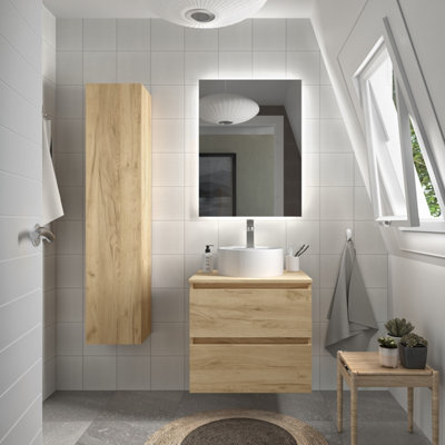 B&Q -  Bequia Vanity Unit 70Cm Oak (Without Basin)