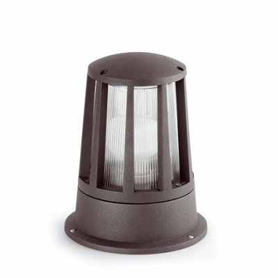 Luminosa Lighting Luminosa Surat 1 Light Outdoor Pedestal Light Dark Grey Ip54E27