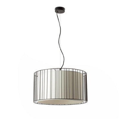 Luminosa Lighting Luminosa Linda 1 Light Ceiling Pendant WhiteBlack With White ShadeE27