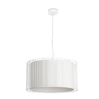 Luminosa Lighting Luminosa Linda 1 Light Round Ceiling Pendant White With ShadeE27