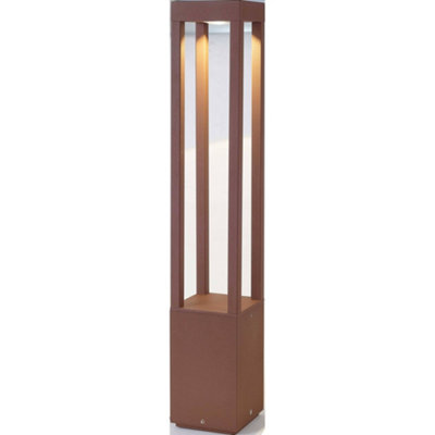 Luminosa Lighting Luminosa Agra Led Outdoor Bollard Light Rust Brown Ip54