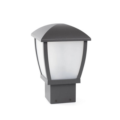 Luminosa Lighting Luminosa Mini 1 Light Outdoor Pedestal Light Dark Grey Ip44E27