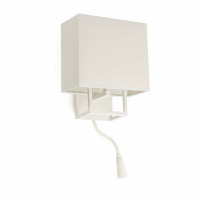 Luminosa Lighting Luminosa Vesper 1 Light Indoor Wall Light Reading Lamp White With ShadeE14 from B&Q