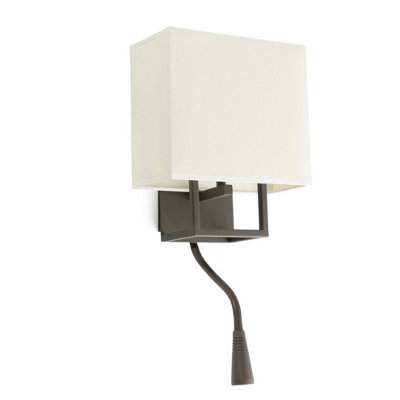 Luminosa Lighting Luminosa Vesper 1 Light Indoor Wall Light Reading Lamp Brown With ShadeE14 from B&Q