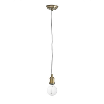 Luminosa Lighting Luminosa Art 1 Light Ceiling Pendant Antique BrassE27 from B&Q