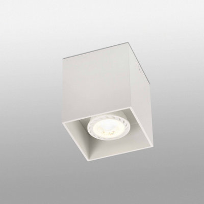 Luminosa Lighting Luminosa Tecto 1 Light Square Surface Mounted Downlight WhiteGu10 from B&Q