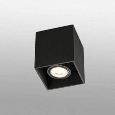 Luminosa Lighting Luminosa Tecto 1 Light Square Surface Mounted Downlight BlackGu10 from B&Q