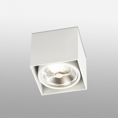Luminosa Lighting Luminosa Tecto 1 Light Square Surface Mounted Downlight White from B&Q
