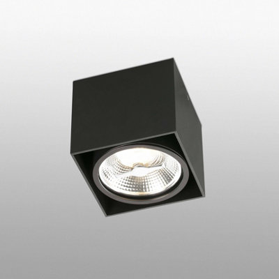 Luminosa Lighting Luminosa Tecto 1 Light Square Surface Mounted Downlight Black from B&Q