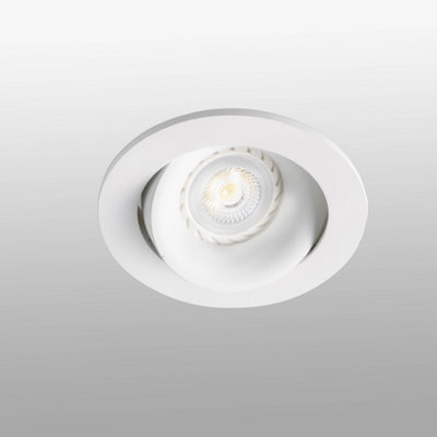 Luminosa Lighting Luminosa Arg 1 Light Round Tiltable Recessed Spotlight WhiteGu10 from B&Q