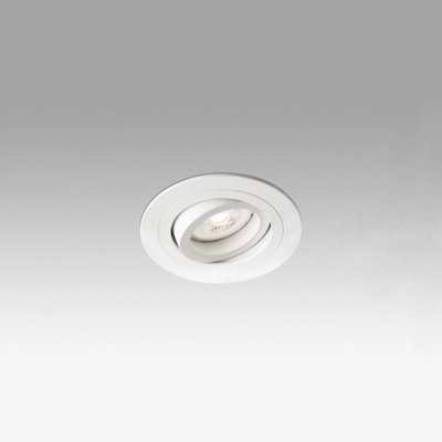 Luminosa Lighting Luminosa Rad 1 Light Round Tiltable Recessed Spotlight WhiteGu10 from B&Q