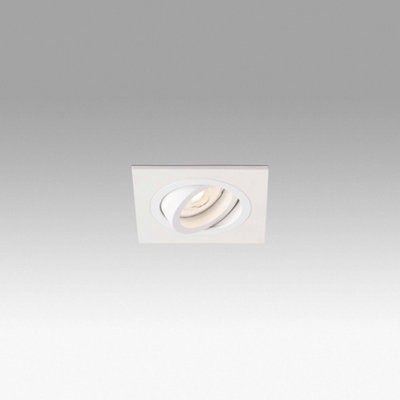 Luminosa Lighting Luminosa Rad 1 Light Square Tiltable Recessed Spotlight WhiteGu10 from B&Q
