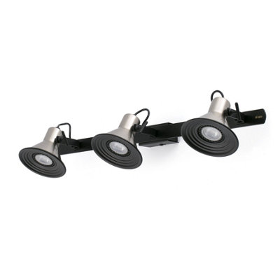 B&Q -  Luminosa Cup 3 Light Indoor Adjustable Wall Spotlight BlackMatt NickelGu10