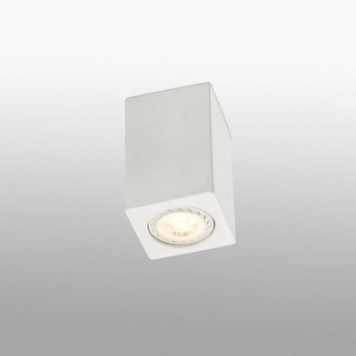 Luminosa Lighting Luminosa Sven 1 Light Square Surface Mounted Downlight PlasterWhiteGu10 from B&Q