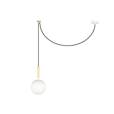 Luminosa Ing Luminosa Mine 1 Globe Ceiling Pendant Wood, E27 Light/White