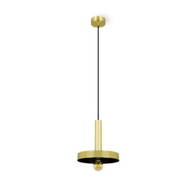 B&Q -  Luminosa Whizz 1 Light Dome Ceiling Pendant BlackGoldE27