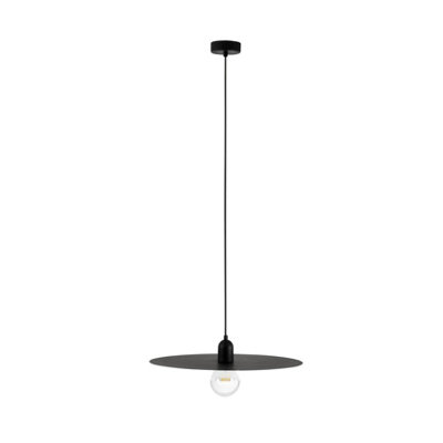 Luminosa Lighting Luminosa Plat 1 Light Dome Ceiling Pendant BlackE27 from B&Q