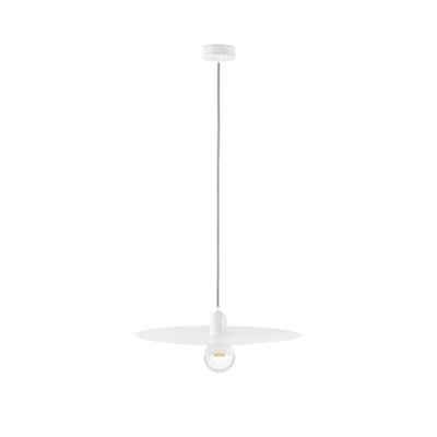 Luminosa Lighting Luminosa Plat 1 Light Dome Ceiling Pendant WhiteE27 from B&Q
