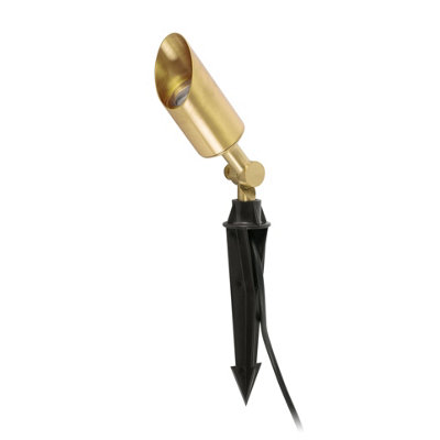B&Q -  Luminosa Andy Outdoor Satin Gold Spike Lamp Ip65Gu10