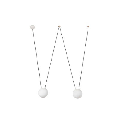 Luminosa Ing Luminosa Mine 2 Ceiling Pendant Wood, E27 Light/White