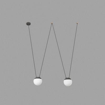 Luminosa Ing Luminosa Mine 2 Ceiling Pendant Wood, E27 Light/Dark/Grey