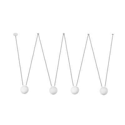 Luminosa Ing Luminosa Mine 4 Ceiling Pendant Wood, E27 Light/White