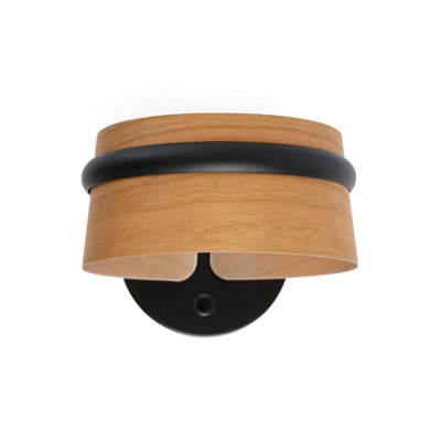 Luminosa Lighting Luminosa Loop Led Indoor Wall Lamp BlackWood from B&Q