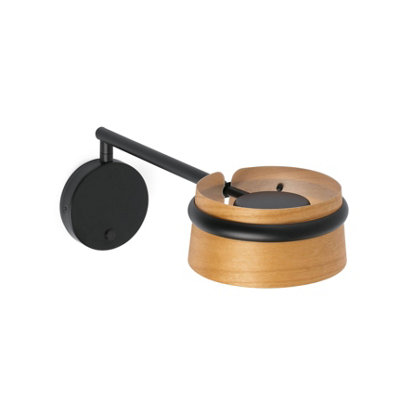 B&Q -  Luminosa Loop Led Indoor Wall Lamp BlackWood