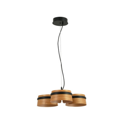 Luminosa Lighting Luminosa Loop Led 3 Light Dimmable Cluster Pendant BlackWood from B&Q