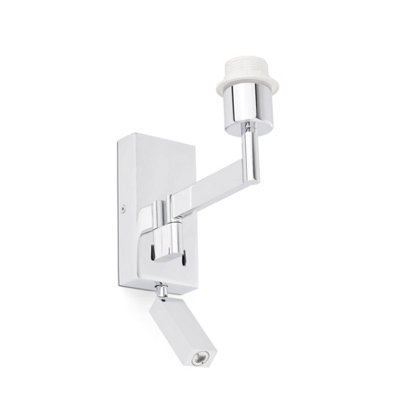 Luminosa Lighting Luminosa Artis 1 Light Indoor Reading Wall Light ChromeShade Not IncludedE27 from B&Q