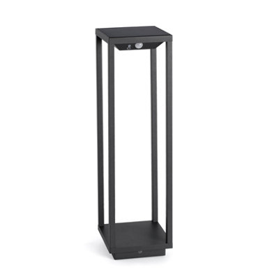 Luminosa Lighting Luminosa Saura Led Outdoor Bollard Light Dark GreySolar Powered With Pirsensor Ip54 from B&Q