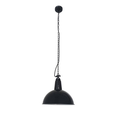 B&Q -  Luminosa Lou 1 Light Dome Ceiling Pendant BlackE27