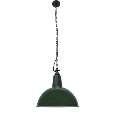 Lou 1 Light Dome Ceiling Pendant Green, E27 - Image 3