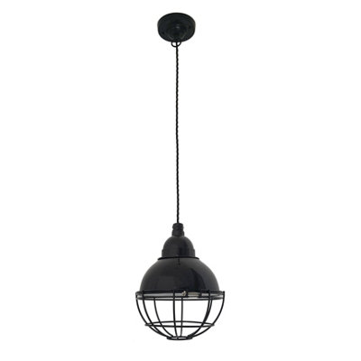 B&Q -  Luminosa Claire 1 Light Dome Ceiling Pendant BlackE27