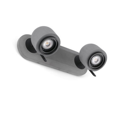 Luminosa Lighting Luminosa Stone 2 Light Indoor Adjustable Wall Spotlight GreyGu10 from B&Q