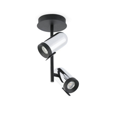 Luminosa Lighting Luminosa Orleans 2 Light Spotlight ChromeBlackGu10 from B&Q