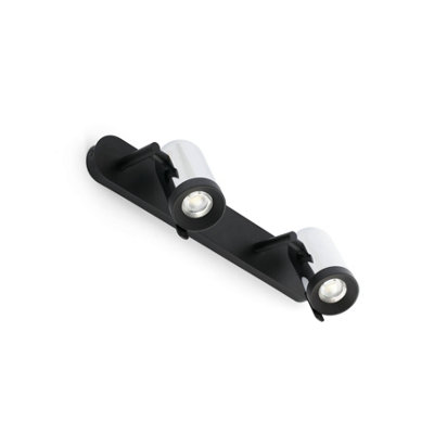 Luminosa Lighting Luminosa Orleans 2 Light Indoor Adjustable Wall Spotlight ChromeBlackGu10 from B&Q