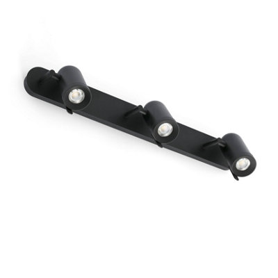 Luminosa Lighting Luminosa Orleans 3 Light Indoor Adjustable Wall Spotlight BlackGu10 from B&Q