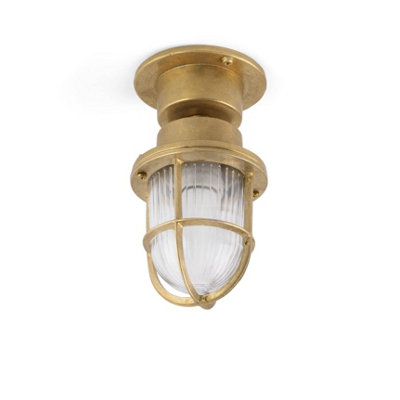 Luminosa Lighting Luminosa Mauren 1 Light Outdoor Pedestal Light Brass Ip44E27