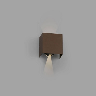 Luminosa Lighting Luminosa Olan Outdoor Led Up Down Wall Lamp Rust Brown 6W 3000K Ip54 from B&Q