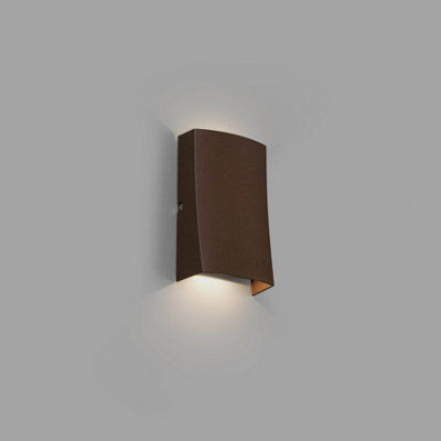 Luminosa Lighting Luminosa Nairobi Outdoor Led Rust Brown Up Down Wall Light 6W 3000K Ip54 from B&Q